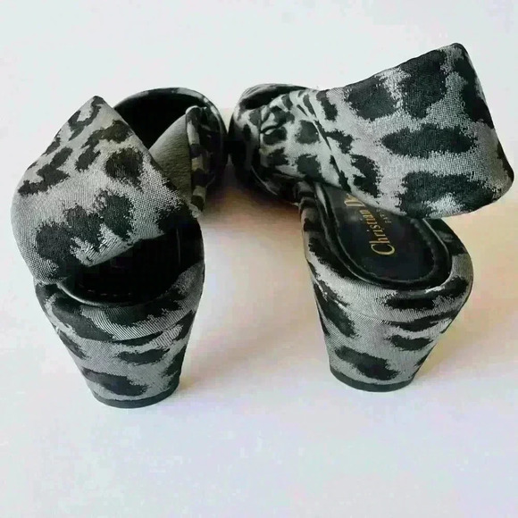 NEW! Christian Dior Mizza Slingback Snow Leopard Slingbacks - Picture 7 of 11